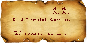Királyfalvi Karolina névjegykártya